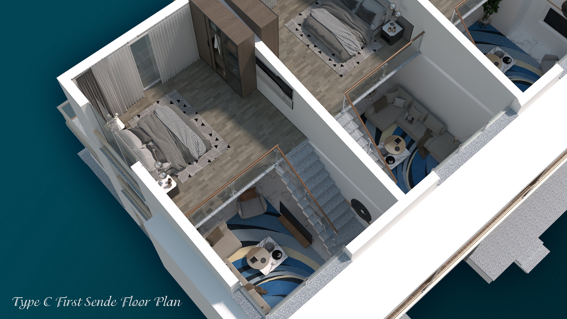 Four Seasons Life 2 1+1 Apartment First Gallery Floor plan Sea Storm 2